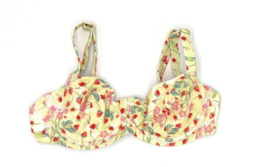 Victoria's Secret Wicked Full Coverage Badeanzug Bikini Top, Gelb mit Blumenmuster, 75D im Sale